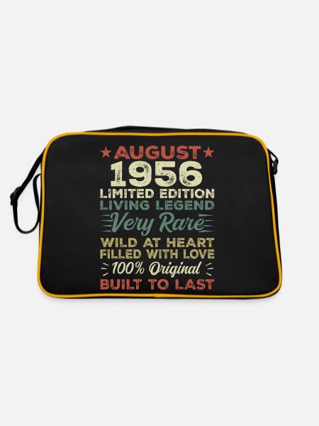 Août 1956 - Idée cadeau pour Août 1956 - 1956 - Sac Retro - noir/or - Dos