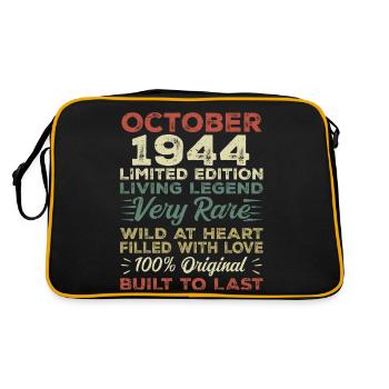 1944 October 1944 Birthday October 1944 Original - Retro Bag - black/gold - Back