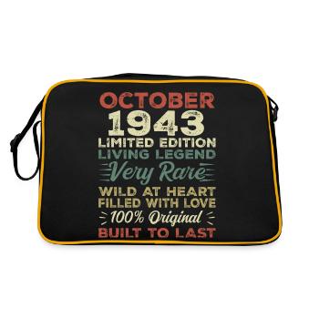 1943 October 1943 birthday October 1943 Original - Retro Bag - black/gold - Back