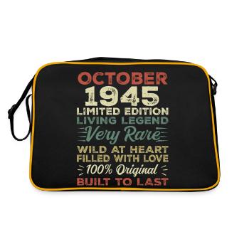 1945 October 1945 Birthday October 1945 Original - Retro Bag - black/gold - Back