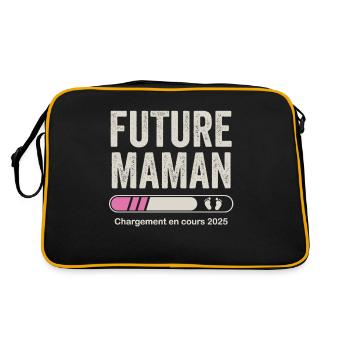 Annonce Grossesse Maman Future Mère 2025 - Sac Retro - noir/or - Dos