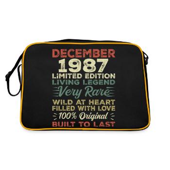 Dezember 1987 - Geburtstag Dezember 1987 Jahr - Retro Tasche - Schwarz/Gold - Hinten