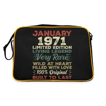January 1971 birthday - January 1971, January 1971 - Retro Bag - black/gold - Back