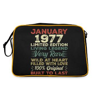 January 1977 birthday - January 1977, January 1977 - Retro Bag - black/gold - Back