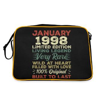 Janvier 1998 Anniversaire - Janvier 1998, Janvier 1998 - Sac Retro - noir/or - Dos