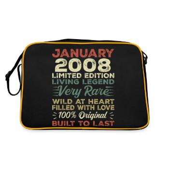 January 2008 Birthday - January 2008, January 2008 - Retro Bag - black/gold - Back