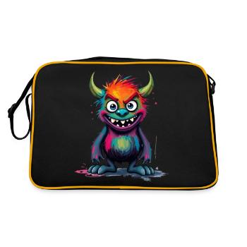 Colorful Monster Art - Cute & Playful Character - Retro Bag - black/gold - Back