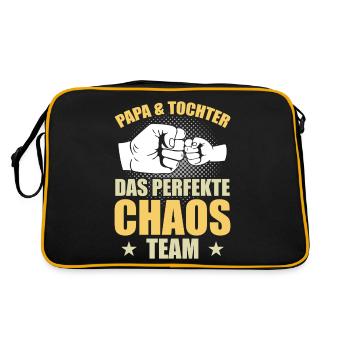 Dad daughter the perfect chaos team - Retro Bag - black/gold - Back