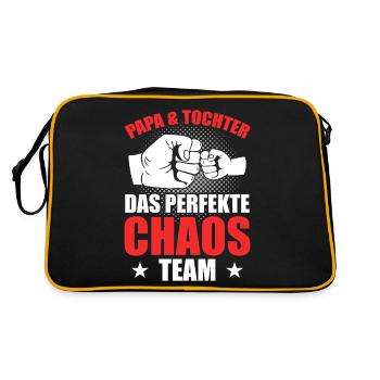Dad daughter the perfect chaos team - Retro Bag - black/gold - Back