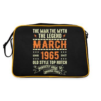 March 1965 Birthday Gift Vintage March 1965 - Retro Bag - black/gold - Back