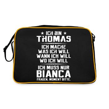 I'm Thomas and I do what I want | Sarcasm - Retro Bag - black/gold - Back