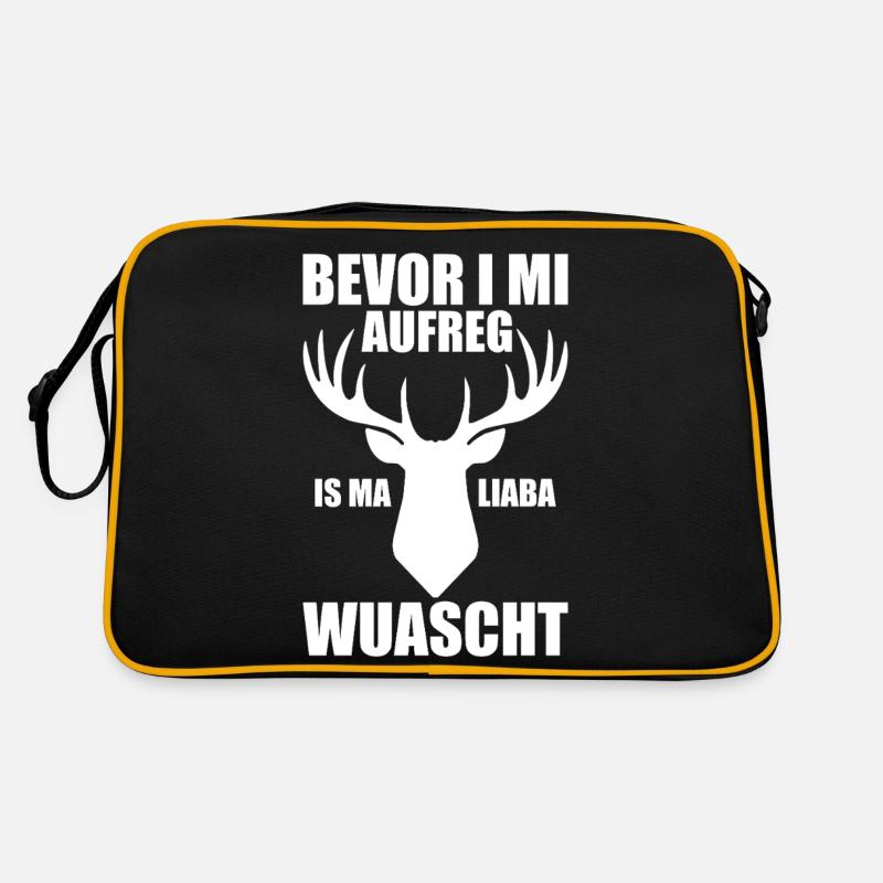 Bevor I mi aufreg Is Ma Liaba Wuascht Geschenk - Retro Tasche - Schwarz/Gold