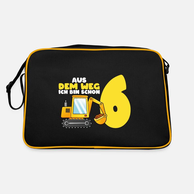 Aus dem Weg ich bin schon 6, Geschenkidee Retro Tasche