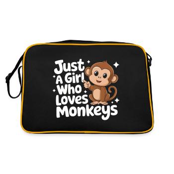 Monkey Monkey Animal Gorilla Chimpanzee - Retro Bag - black/gold - Back