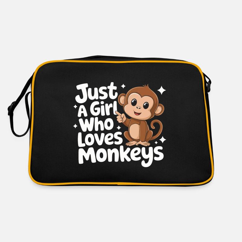 Affe Affen Tier Gorilla Schimpanse Retro Tasche
