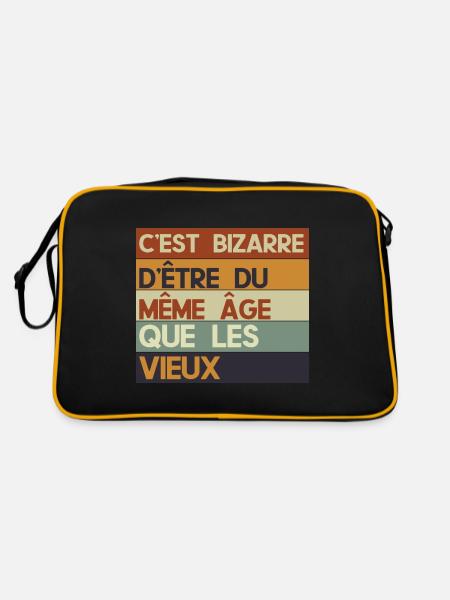 c'est bizarre d'être du même âge que les vieux - Sac Retro - noir/or - Dos