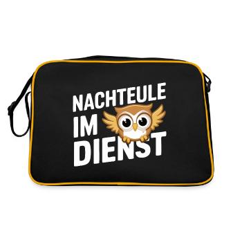 oiseau de nuit hibou hibou oiseau - Sac Retro - noir/or - Dos