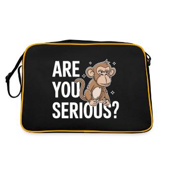 Monkey Monkey Animal Gorilla Chimpanzee - Retro Bag - black/gold - Back