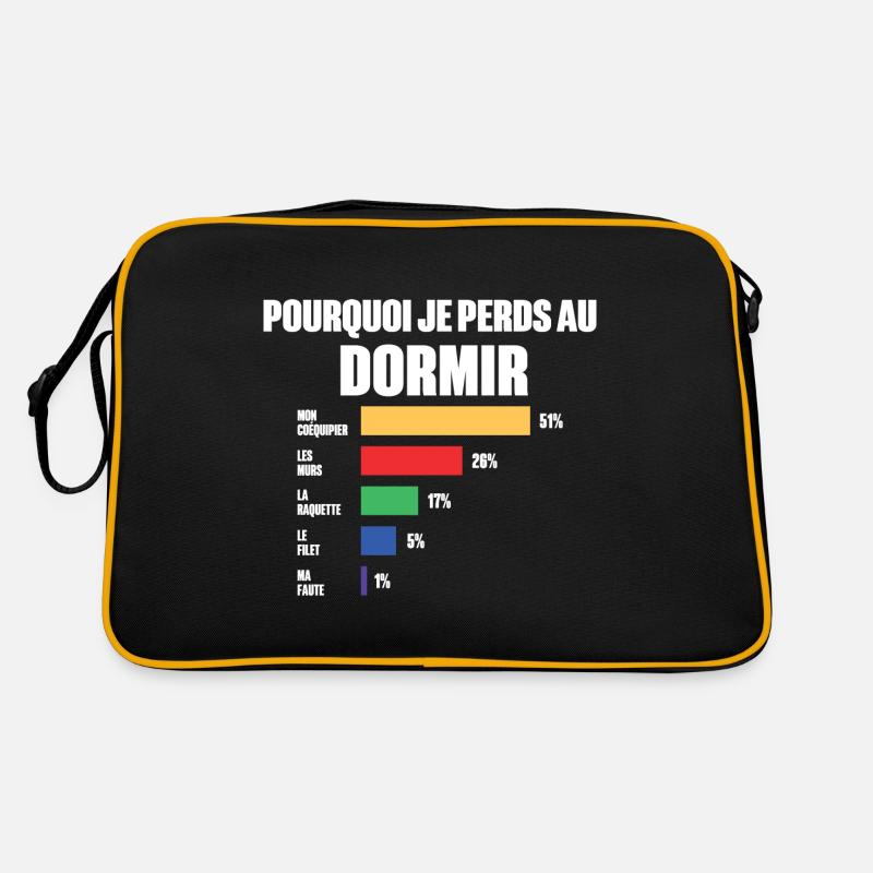Maillot Dormir je peux pas j'ai Dormir - Sac Retro - noir/or