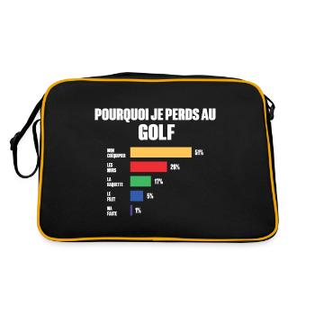 Golf Jersey I Can't I Have Golf - Retro Bag - black/gold - Back