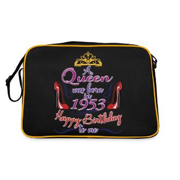 A Queen Was Born In 1953 - 70 Years Old Birthday - Retro Bag - black/gold - Back