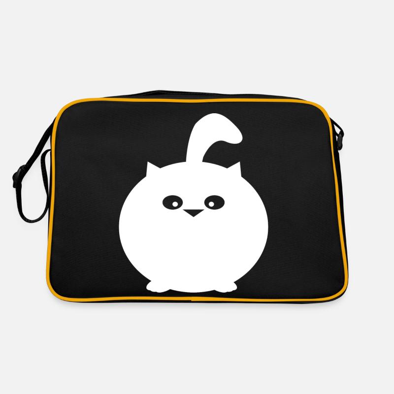 Dicke runde Katze, lustiges Katzen Design Retro Tasche