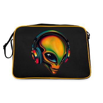 Multicoloured Alien Head - Retro Bag - black/gold - Back