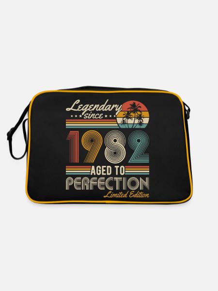 1982 Vintage Jahrgang Geburtstag Retro Geschenk - Retro Tasche - Schwarz/Gold
