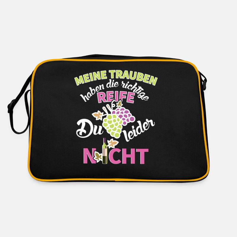 Winzerin Wein Spruch Reife Trauben Weinlese Retro Tasche