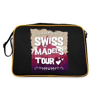 Swiss Mädels Tour - Retro Tasche - Schwarz/Gold - Hinten