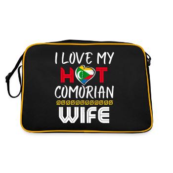 Funny I Love My Hot Comorian Wife Husband - Retro Bag - black/gold - Back