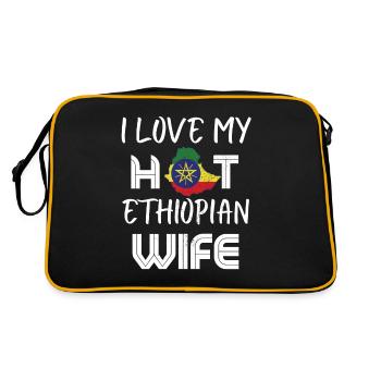 Funny I Love My Hot Ethiopian Wife Husband - Retro Bag - black/gold - Back