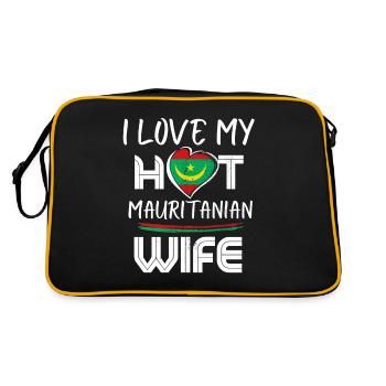 Funny I Love My Hot Mauritanian Wife Husband - Retro Bag - black/gold - Back