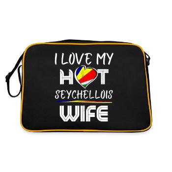 Funny I Love My Hot Seychellois Wife Husband - Retro Bag - black/gold - Back