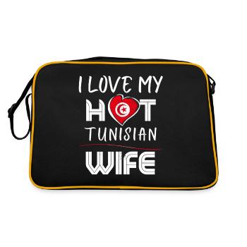 Funny I Love My Hot Tunisian Wife Husband - Retro Bag - black/gold - Back