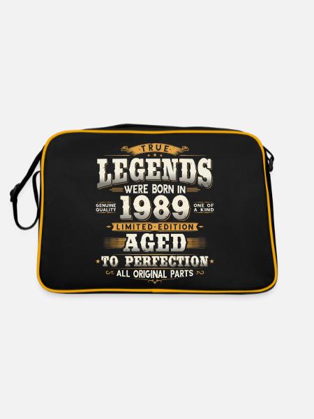 Vintage Born 1989 Legends Cadeau d’anniversaire - Sac Retro - noir/or - Dos