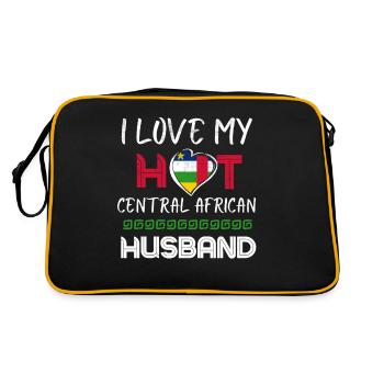 Funny Central African Husband - Retro Bag - black/gold - Back