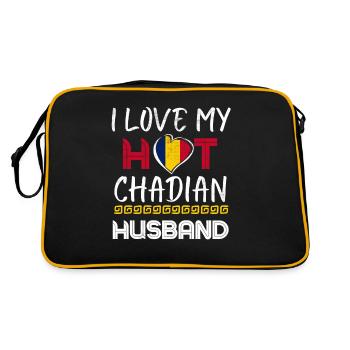Funny Chadian Husband Proud Wife - Retro Bag - black/gold - Back
