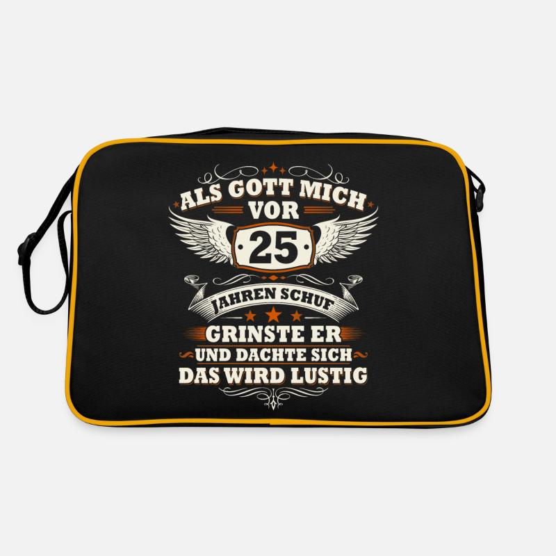 Als Gott mich vor 25 Jahren schuf 25 Geburtstag Retro Tasche