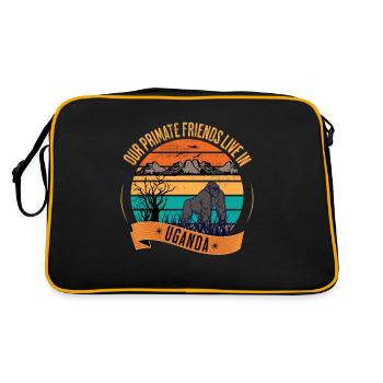 Uganda Gorilla Our Primate Friends - Retro Bag - black/gold - Back