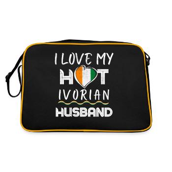 Funny Ivorian Husband Proud Wife - Retro Bag - black/gold - Back