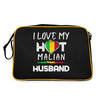 Funny Malian Husband Proud Wife - Retro Bag - black/gold - Back