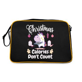 Cadeau de Noël doux Noël Licorne boulangerie - Sac Retro - noir/or - Dos