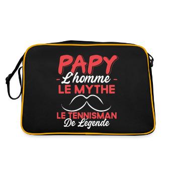 Papy Le Tennisman De Légende Cadeau Tennis Humour - Sac Retro - noir/or - Dos