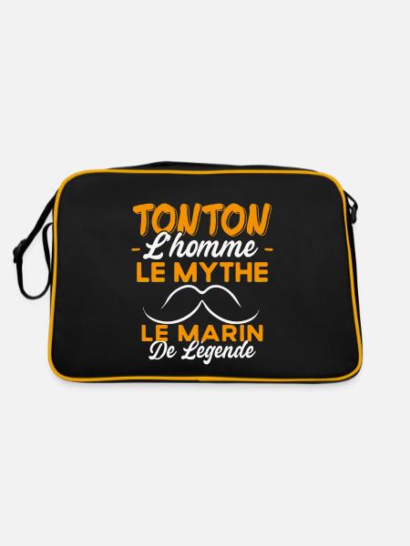 Tonton Le Marin De Légende Cadeau Bateau Humour - Sac Retro - noir/or - Dos