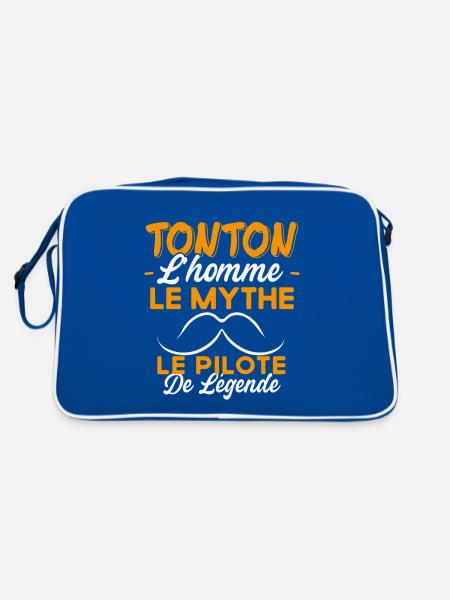 Tonton Le Pilote De Légende Cadeau Voiture Humour - Sac Retro - bleu/blanc - Dos