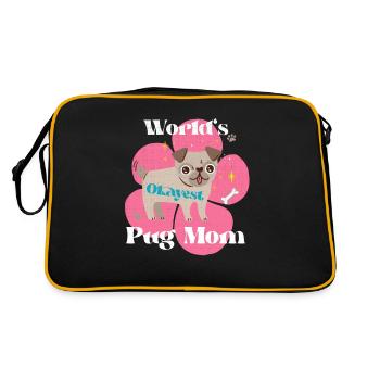 World's Okayest Pug Mom Pug Mom Gift - Retro Bag - black/gold - Back