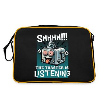 Funny Conspiracy Theory Listening Toaster - Retro Bag - black/gold - Back