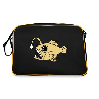 Lanternfish Deep Sea Frogfish Predatory Fish Graphic - Retro Bag - black/gold - Back