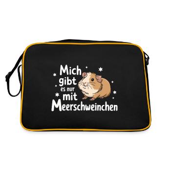 Guinea Pig Shorthair Longhair Crested Dogs - Retro Bag - black/gold - Back